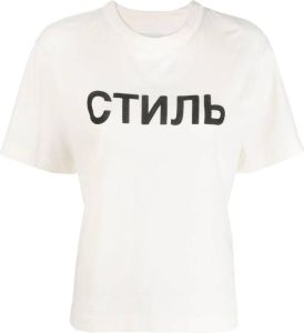 Heron Preston T-shirt met logoprint Beige