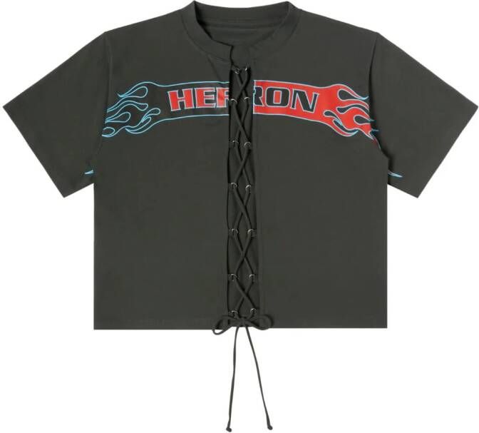 Heron Preston T-shirt met veters Zwart