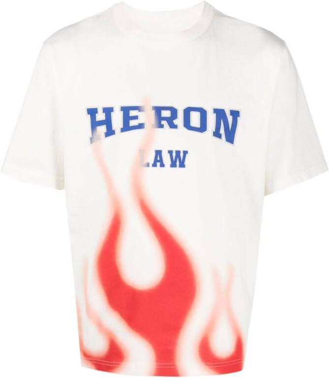 Heron Preston T-shirt met vlammenprint Wit