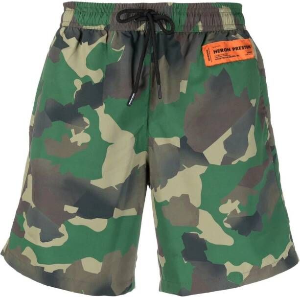 Heron Preston Zwembroek met logopatch Groen