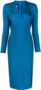 Herve L. Leroux Getailleerde jurk Blauw