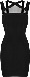 Herve L. Leroux Getailleerde mini-jurk Zwart