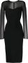 Herve L. Leroux Midi-jurk met doorzichtig vlak Zwart - Thumbnail 1