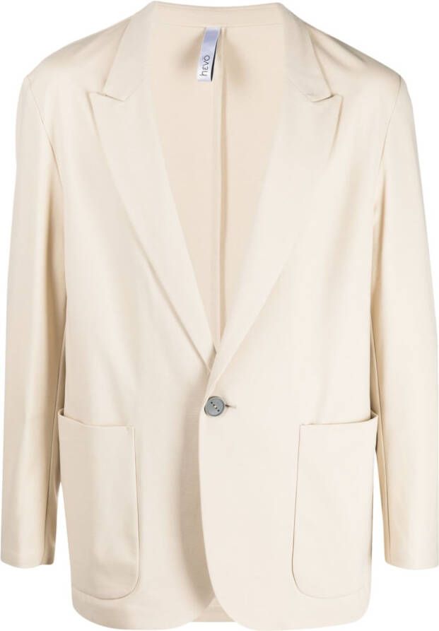 Hevo Blazer met enkele rij knopen Beige
