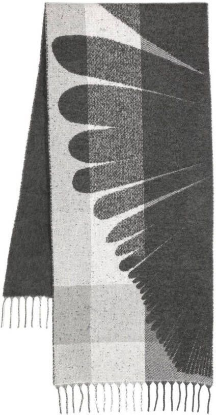 Holzweiler Sjaal met abstracte print Grijs