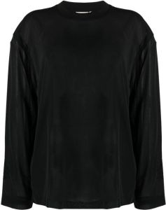 Holzweiler Semi-doorzichtig T-shirt Zwart