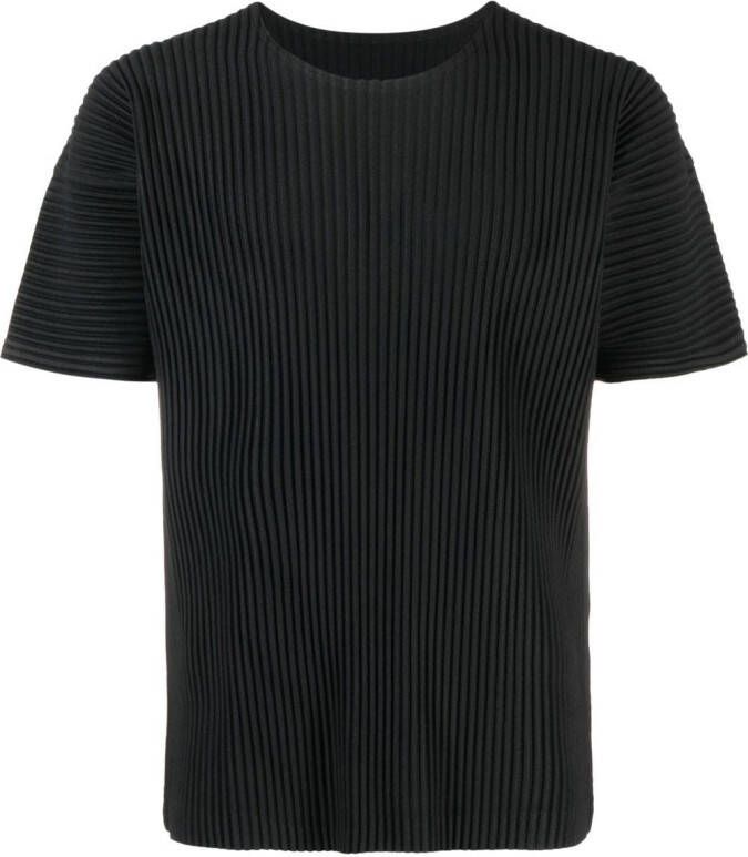 Homme Plissé Issey Miyake Geribbeld T-shirt Zwart