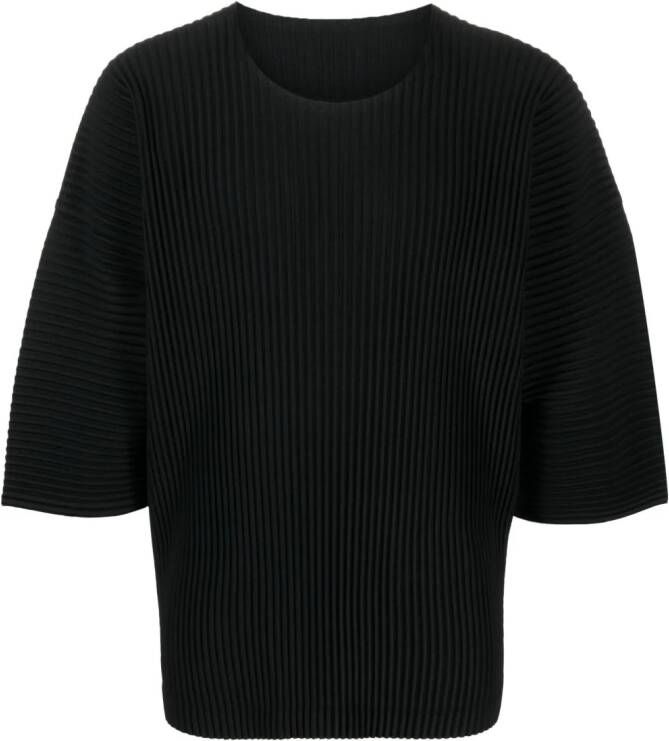 Homme Plissé Issey Miyake Geplooid T-shirt Zwart