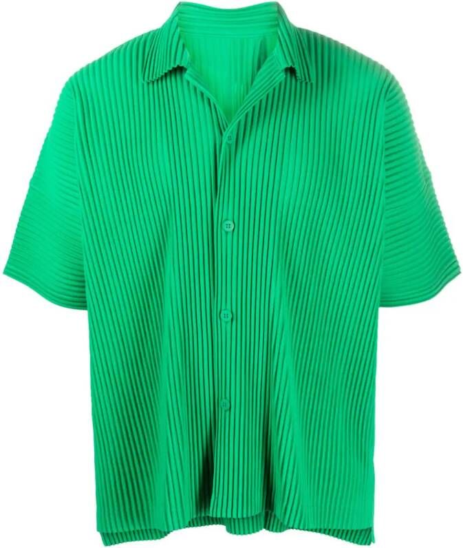 Homme Plissé Issey Miyake Gestreept overhemd Groen