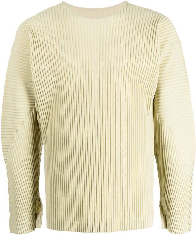 Homme Plissé Issey Miyake Sweater met geribbeld detail Geel