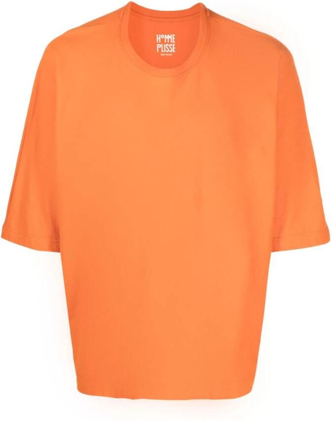 Homme Plissé Issey Miyake T-shirt met ronde hals Oranje