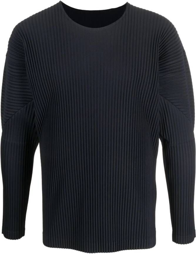 Homme Plissé Issey Miyake Sweater met geplooid-effect Blauw