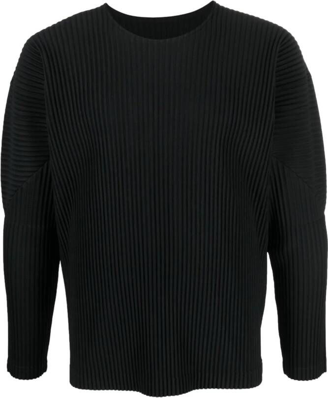 Homme Plissé Issey Miyake Sweater met geplooid-effect Zwart
