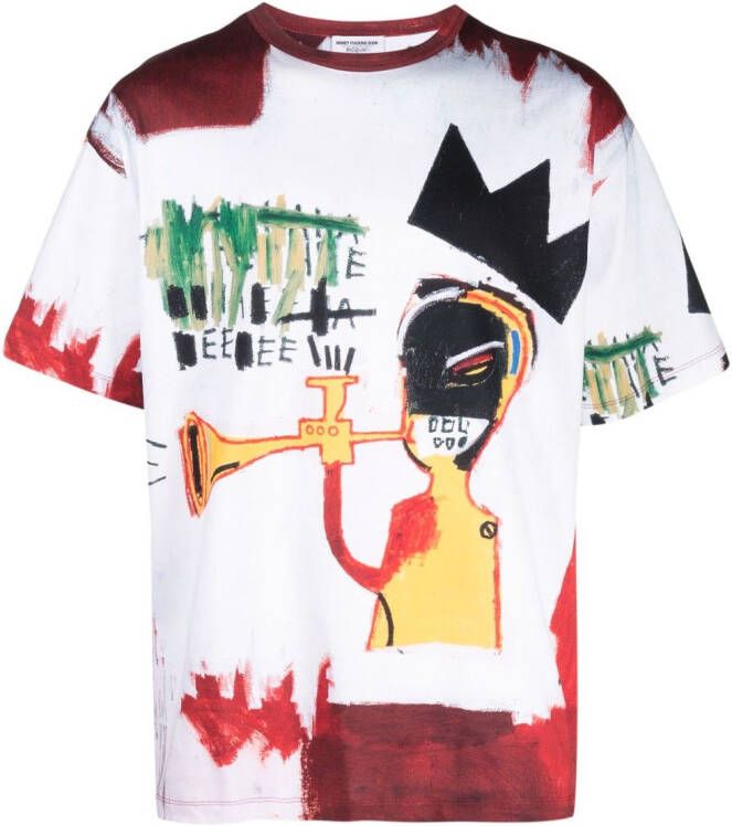 Honey Fucking Dijon T-shirt met print Wit
