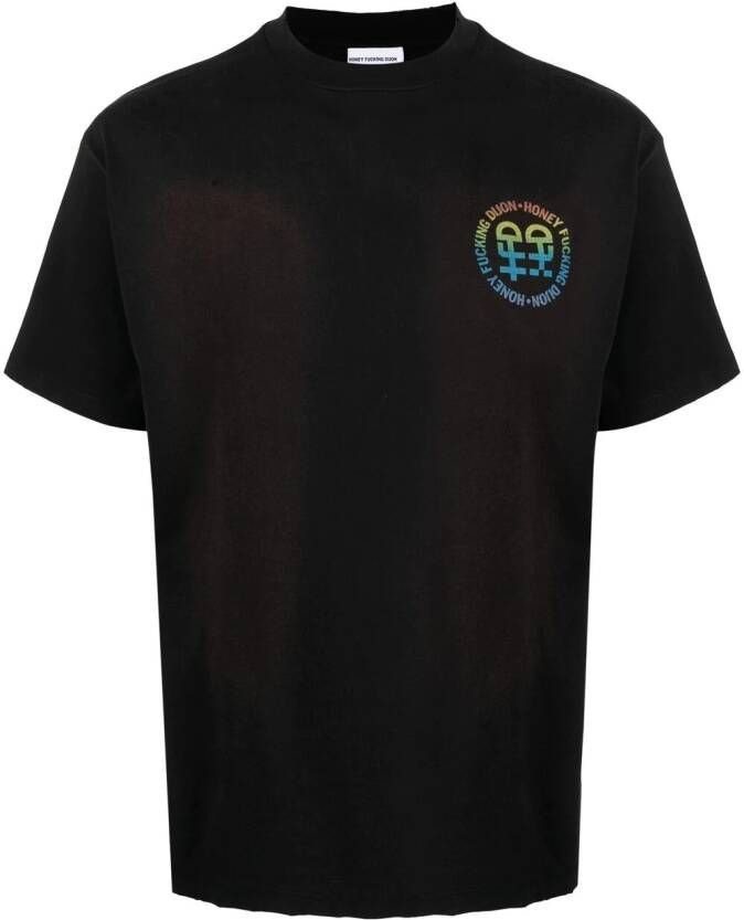 Honey Fucking Dijon T-shirt met logoprint Zwart
