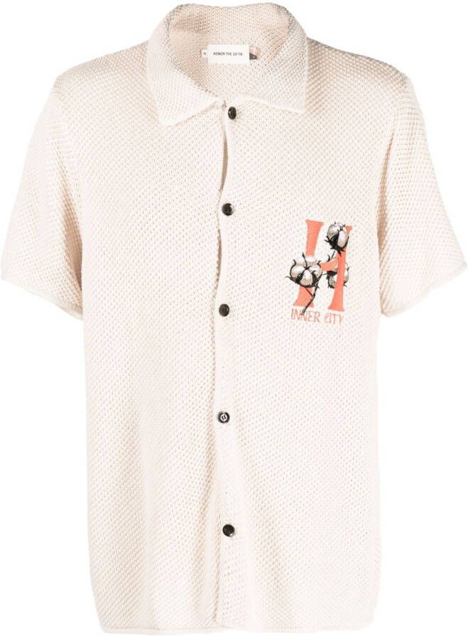 Honor The Gift Knit H Button Up Beige