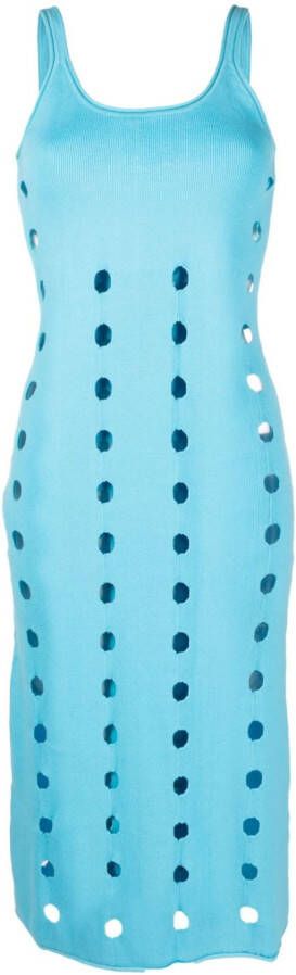 House of Sunny Gebreide midi-jurk Blauw