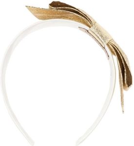 Hucklebones London Haarband met metallic strik Goud