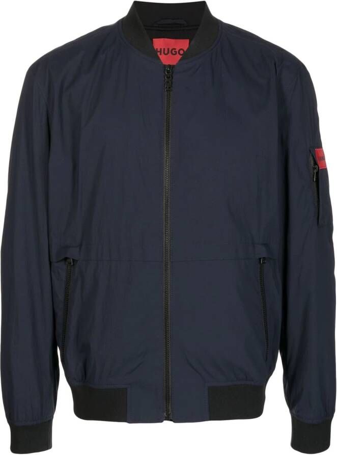 HUGO Bomberjack met logopatch Blauw