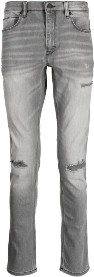 HUGO Gerafelde jeans Grijs