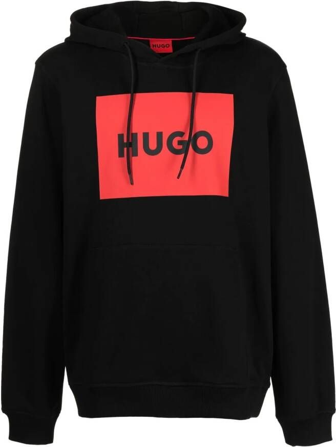 HUGO Hoodie met logoprint Zwart