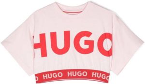 HUGO KIDS Cropped T-shirt Roze