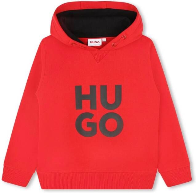 HUGO KIDS Hoodie met logoprint Rood