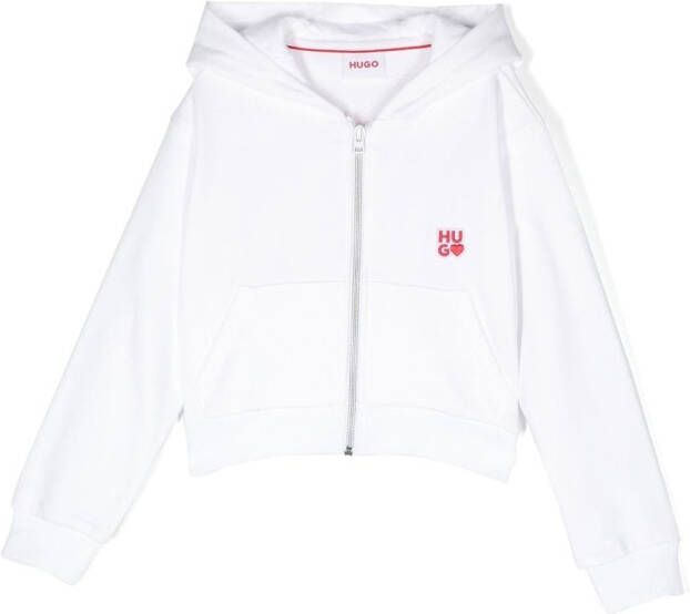 HUGO KIDS Hoodie met logoprint Wit