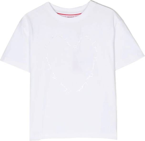 HUGO KIDS Shirt met hartprint Wit