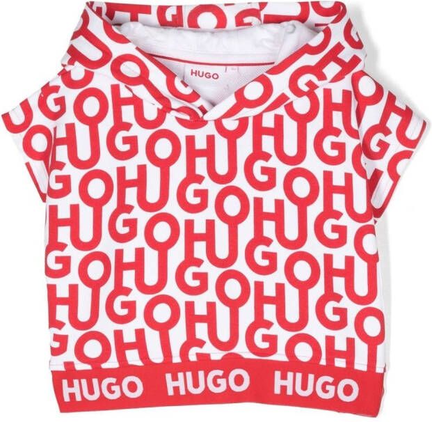 HUGO KIDS Spencer met logoprint Wit