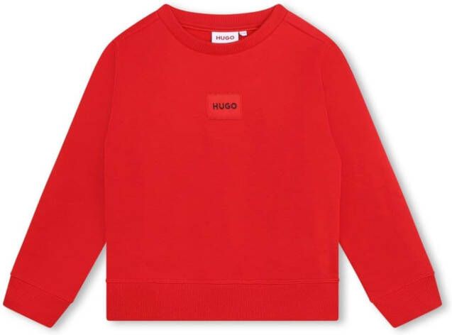 HUGO KIDS Sweater met logopatch Rood