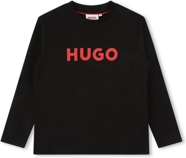 HUGO KIDS T-shirt met logoprint Zwart