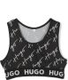 HUGO KIDS Top met logoprint Zwart - Thumbnail 1