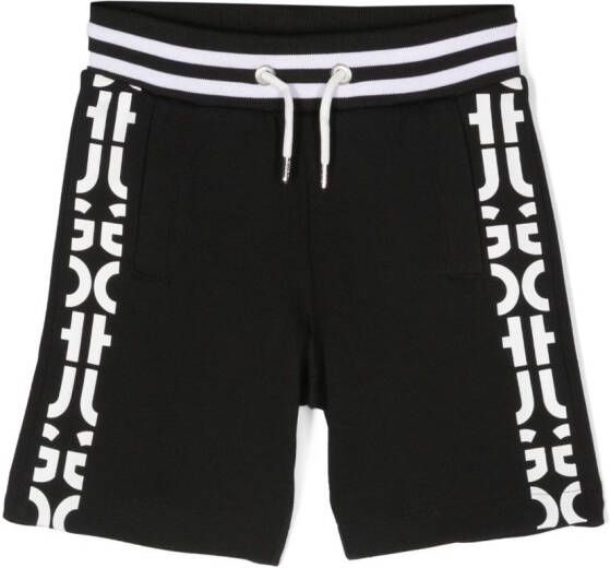 HUGO KIDS Trainingsshorts met logoprint Zwart