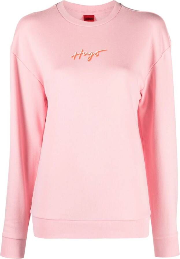 HUGO Sweater met logoprint Roze