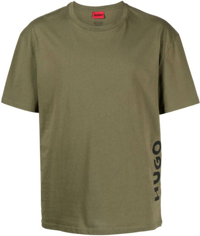 HUGO T-shirt met logoprint Groen