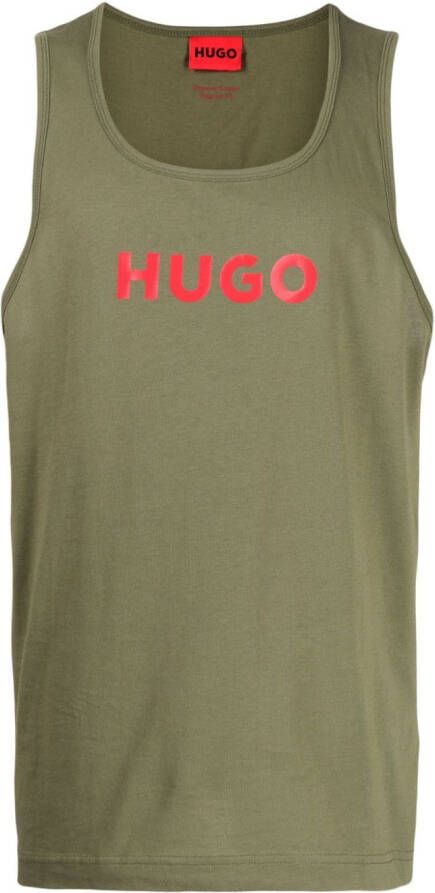 HUGO Tanktop met logoprint Groen