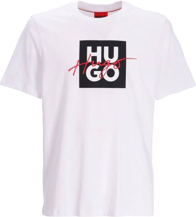 HUGO T-shirt met logoprint Wit