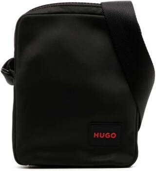 HUGO Messengertas met logopatch Zwart