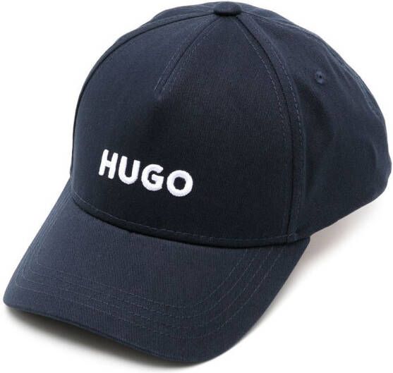 HUGO Pet met geborduurd logo Blauw