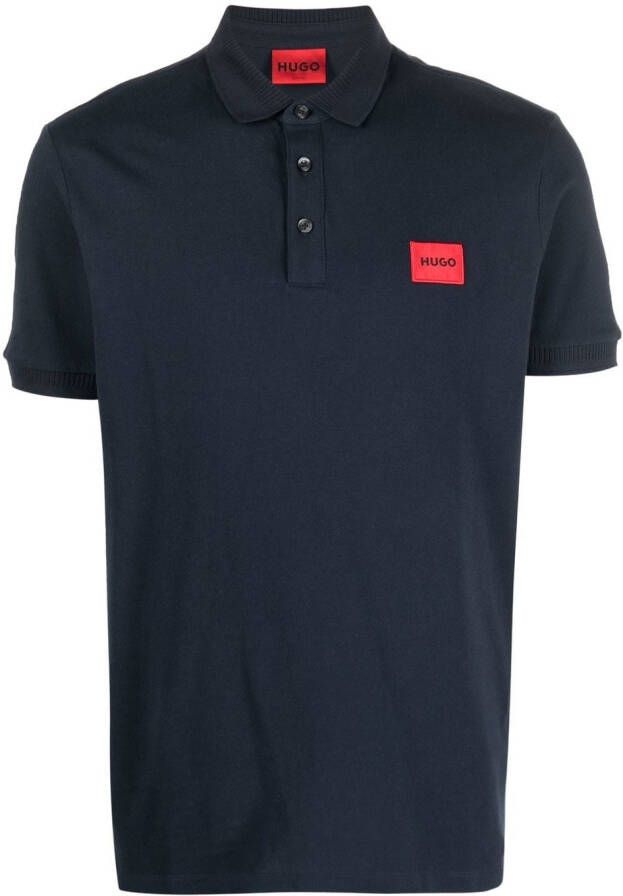 HUGO Poloshirt met logopatch Blauw