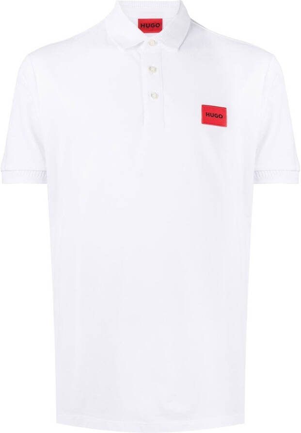 HUGO Poloshirt met logopatch Wit