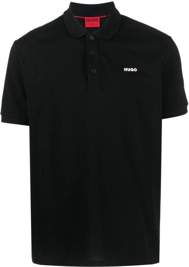 HUGO Poloshirt met logoprint Zwart