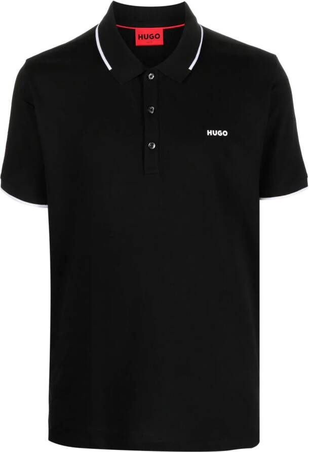 HUGO Poloshirt met logoprint Zwart