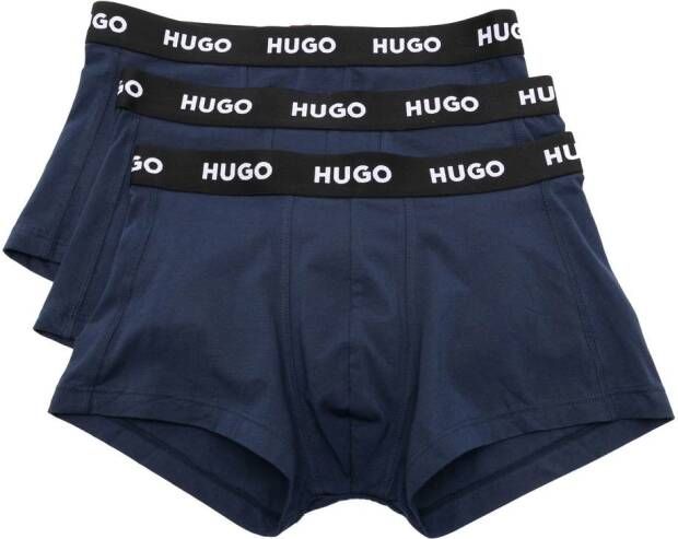 HUGO Set van drie boxershorts Blauw