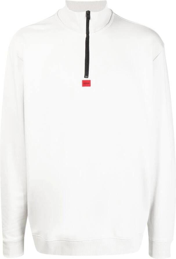 HUGO Sweater met geborduurd logo Grijs