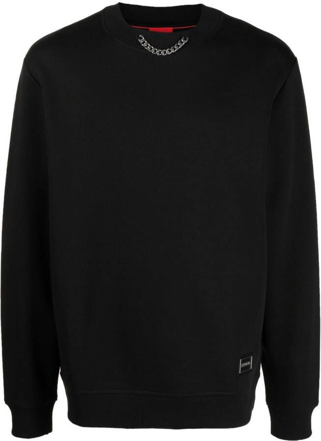 HUGO Sweater met kettingkraag Zwart