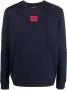 HUGO Sweater met logopatch Blauw - Thumbnail 1