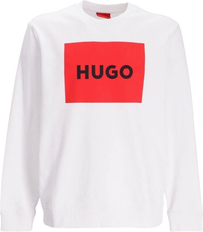 HUGO Sweater met logoprint Wit