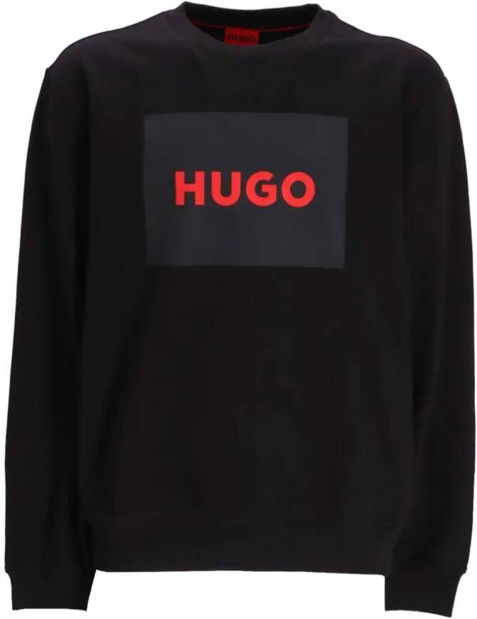 HUGO Sweater met logoprint Zwart